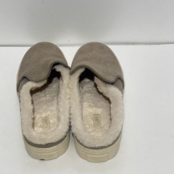 Toms Women's Tan Sunrise Suede Shearling Lined Slip On Mule Sneakers Size 7.5 - Picture 4 of 9